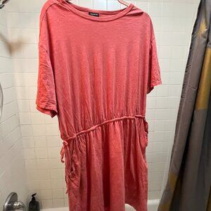 Torrid Coral Ruched Babydoll Tee Dress Size 2 (2X)